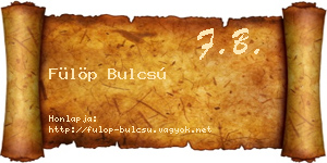 Fülöp Bulcsú névjegykártya